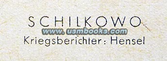 Kriegsberichter Hensel, Schilkowo, Shchyolkovo