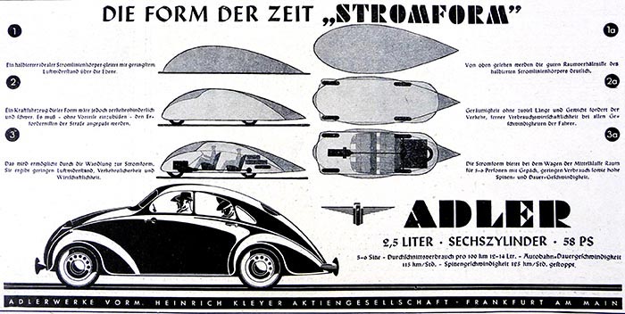 aerodynamic 6-cylinder Adler 