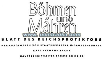 Bohmen und Mahren, Blatt des Reichsprotektors 