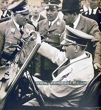 Dr. Ley, Martin Bormann, Dr. Porsche, Adolf Hitler