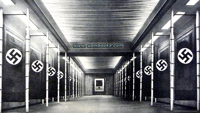 Nazi swastika banners, 1944 Nazi exhibition German Greatness