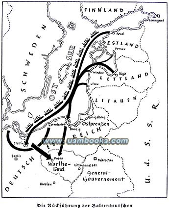 Nazi map repatriation of ethnic German to Grossdeutschland