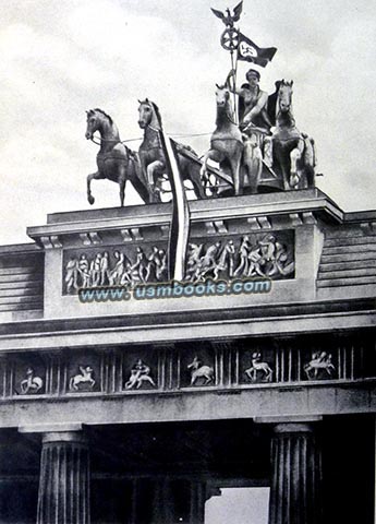 Quadriga Brandburg Gate with swastika flag