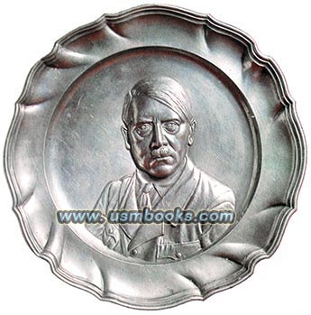 souvenir pewter hitler plates