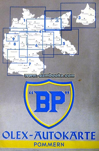 nazi BP map Pomerania, BP-Olex Autokarte Pommern