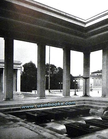 Nazi Ehrentempel with martyr coffins